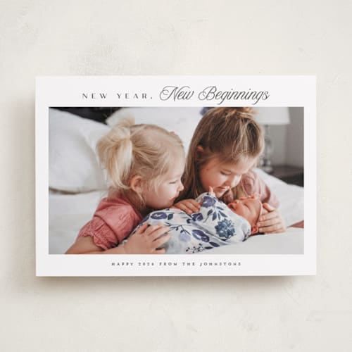 This is a snowflake babys first christmas with standard by Melanie Kosuge called beginnings printing on recycled smooth signature in standard