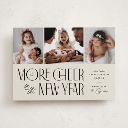 This is a vanilla babys first christmas with standard by Heather Schertzer called more cheer printing on recycled smooth signature in standard