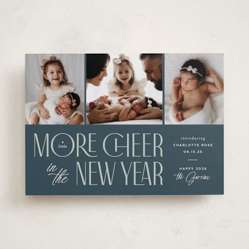 This is a spruce babys first christmas with standard by Heather Schertzer called more cheer printing on recycled smooth signature in standard