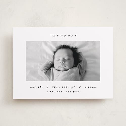 This is a snow birth announcements with standard by AK Graphics called pano printing on smooth signature in standard