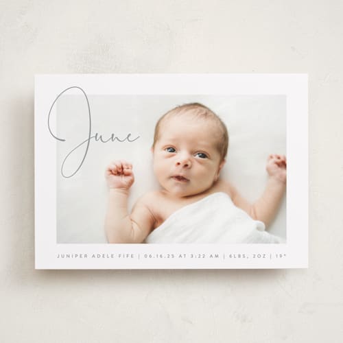 This is a storm birth announcements with standard by Olivia Raufman called chic introduction printing on smooth signature in standard