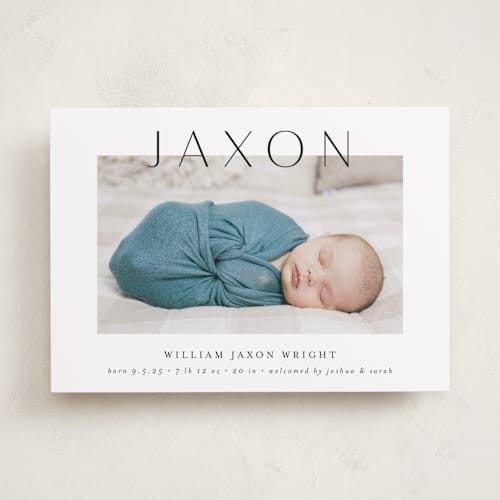 This is a ash birth announcements with standard by Lehan Veenker called lift printing on smooth signature in standard