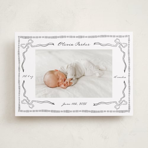 This is a stone birth announcements with standard by Jelena Vuletic called arabella printing on smooth signature in standard