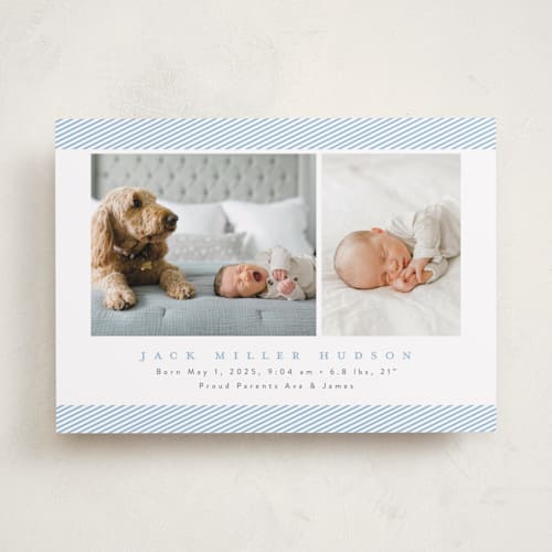 This is a sky birth announcements with standard by Nicoletta Savod called sweet one printing on smooth signature in standard