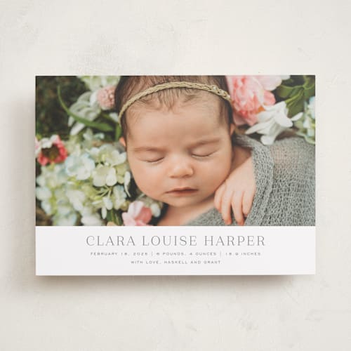 This is a moon birth announcements with standard by Megan Davis called canvas printing on smooth signature in standard