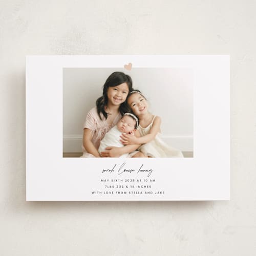 This is a camellia birth announcements with standard by Blustery August called camellia printing on recycled smooth signature in standard