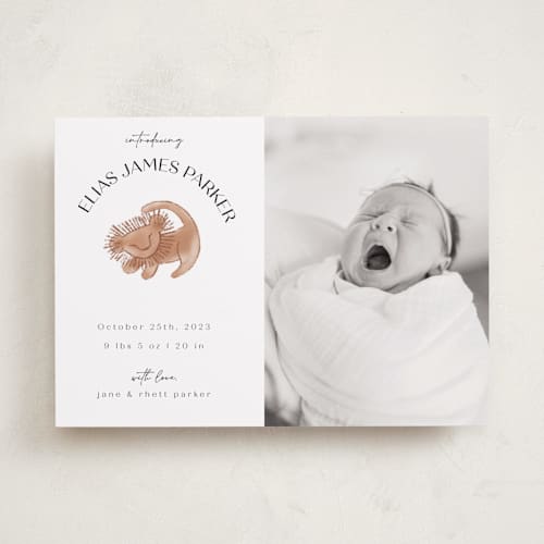 This is a desert birth announcements with standard by Maja Cunningham called disney the little lion king printing on smooth signature in standard