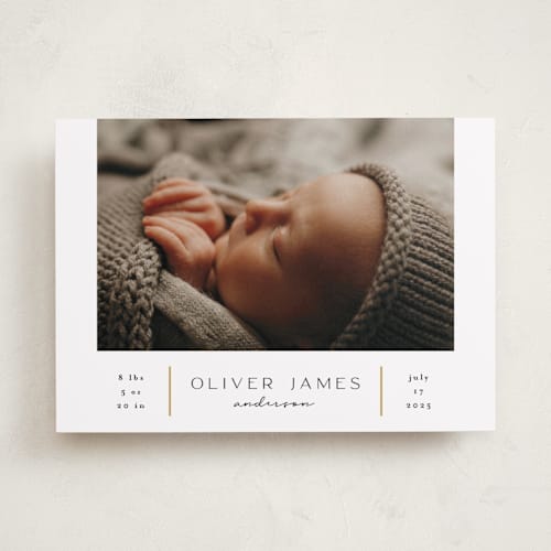 This is a cotton birth announcements with standard by Iveta Angelova called new day printing on smooth signature in standard