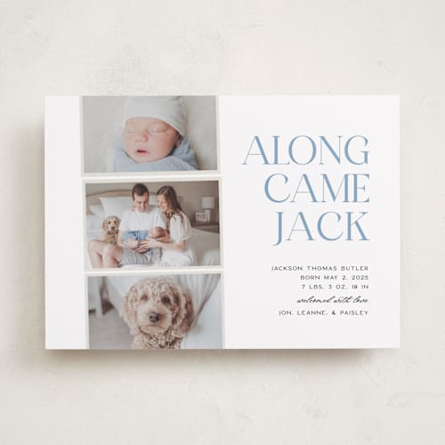 This is a skyfall birth announcements with standard by Christie Garcia called pictured here printing on smooth signature in standard