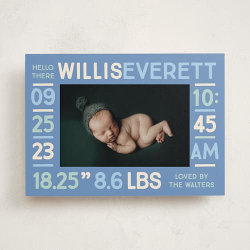 This is a aqua birth announcements with standard by Baumbirdy called colorful stats printing on smooth signature in standard