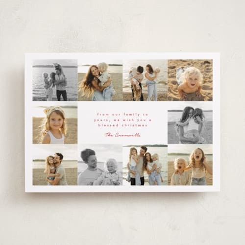 This is a peppermint photo christmas cards with standard by Olivia Raufman called memory book printing on recycled smooth signature in standard