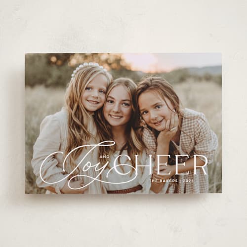 This is a snow photo christmas cards with standard by Michelle Taylor called joy mix printing on recycled smooth signature in standard