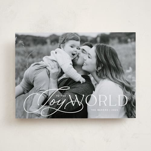 This is a snow photo christmas cards with standard by Michelle Taylor called joy mix printing on recycled smooth signature in standard