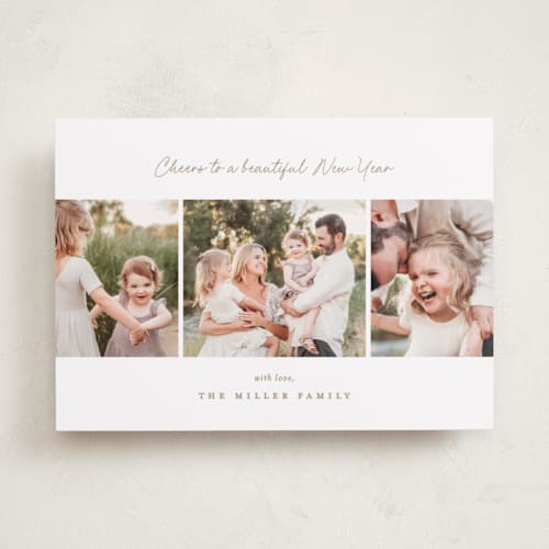 This is a antique photo christmas cards with standard by Jennifer Postorino called simple trio printing on recycled smooth signature in standard