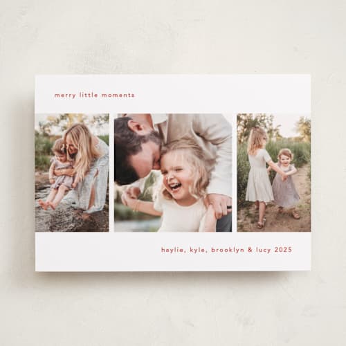 This is a marshmallow photo christmas cards with standard by Mary Kay Garttmeier called merry little moments printing on recycled smooth signature in standard