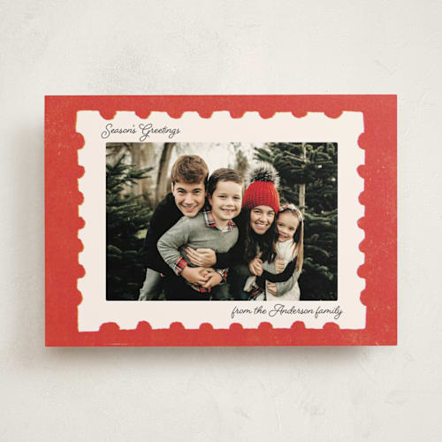This is a cherry photo christmas cards with standard by Sabrina Excene called risograph stamp printing on recycled smooth signature in standard
