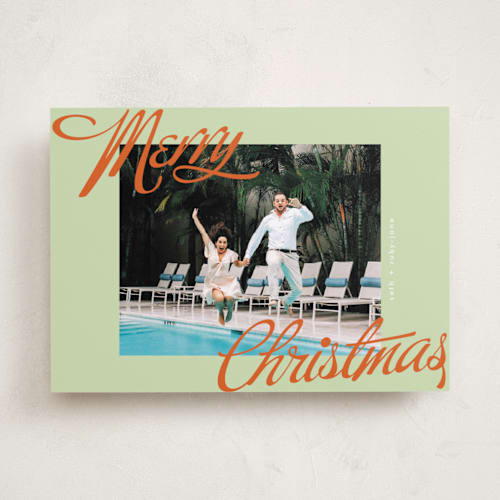 This is a retro photo christmas cards with standard by Phrosné Barwood called so retro printing on recycled smooth signature in standard