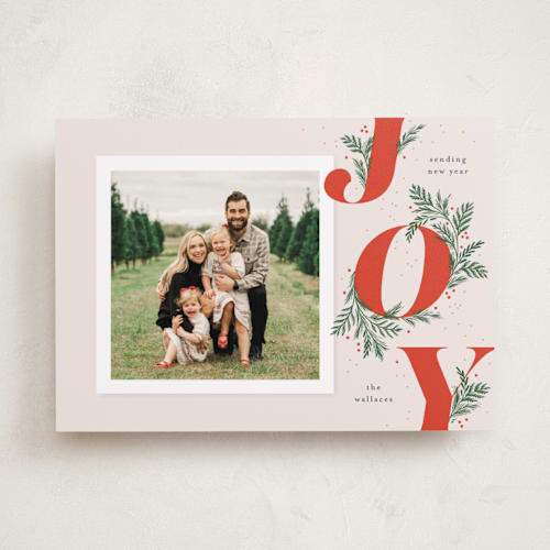 This is a spice photo christmas cards with standard by Paper Raven Co. called joyeaux printing on recycled smooth signature in standard
