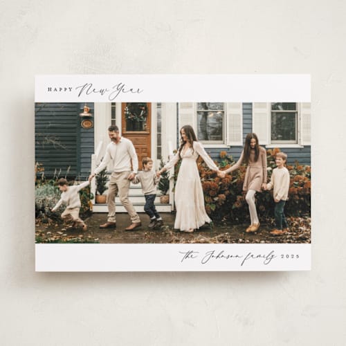 This is a snow photo christmas cards with standard by Ashley Iwafuchi called merry memento printing on recycled smooth signature in standard