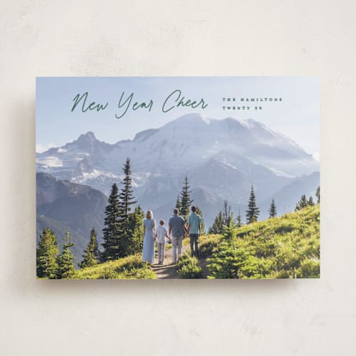 This is a pine needle photo christmas cards with standard by Creo Study called peace lettering printing on recycled smooth signature in standard