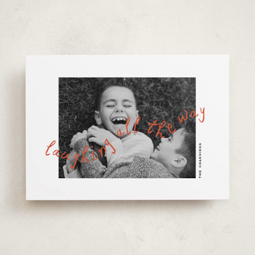 This is a cider photo christmas cards with standard by Christie Garcia called laughing printing on recycled smooth signature in standard