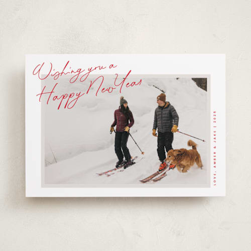 This is a winter vibes photo christmas cards with standard by Design Lotus called minimalist festive edition printing on recycled smooth signature in standard