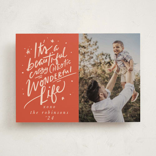 This is a candy photo christmas cards with standard by Hannah Williams called crazy beautiful life printing on recycled smooth signature in standard