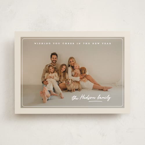 This is a vanilla photo christmas cards with standard by Creo Study called cover printing on recycled smooth signature in standard