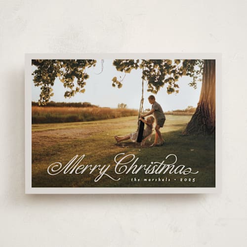 This is a marshmallow photo christmas cards with standard by Pati Cascino called noelle printing on recycled smooth signature in standard