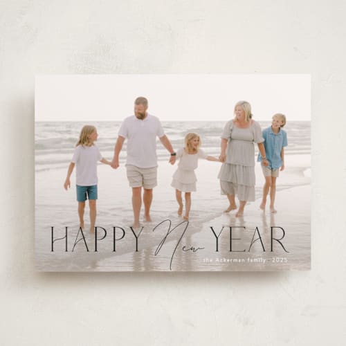 This is a coal photo christmas cards with standard by Mansi Verma called scripted elegance printing on recycled smooth signature in standard