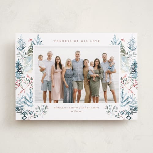 This is a ice photo christmas cards with standard by Petra Kern called heavenly forest printing on recycled smooth signature in standard