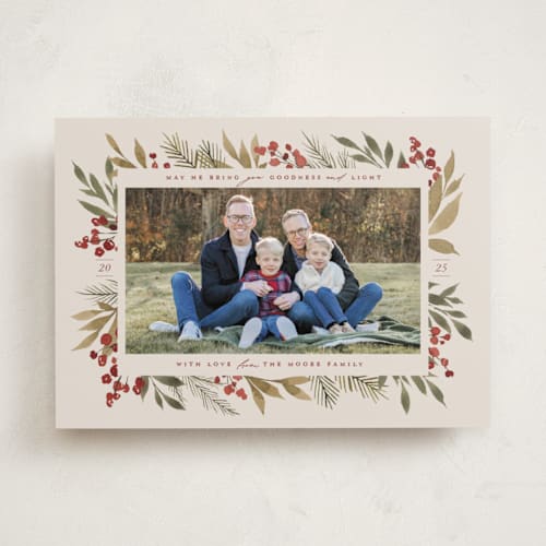 This is a eggnog photo christmas cards with standard by Wildfield Paper Co called goodness ~ light printing on recycled smooth signature in standard