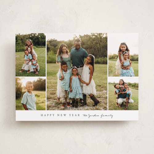 This is a snow photo christmas cards with standard by Angela Garrick called blessed five printing on recycled smooth signature in standard