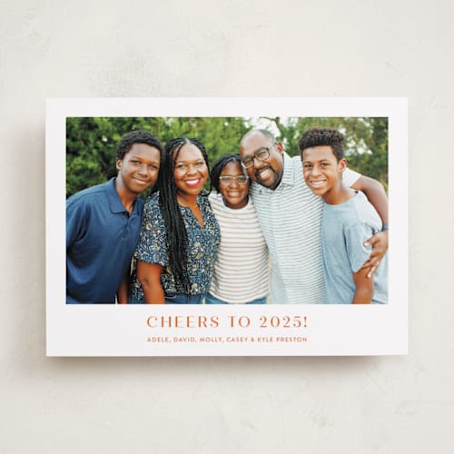 This is a tangerine photo christmas cards with standard by Megan Davis called tailored printing on recycled smooth signature in standard