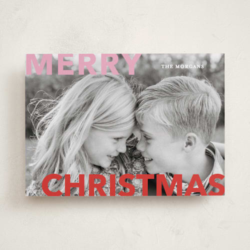 This is a candy cane photo christmas cards with standard by Angela Thompson called merry & bold printing on recycled smooth signature in standard