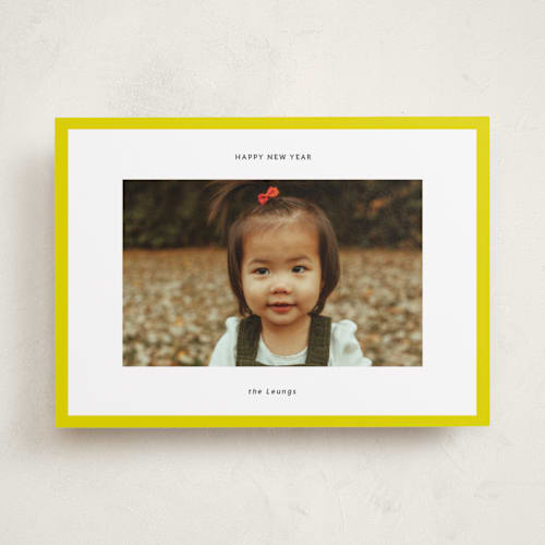 This is a citron photo christmas cards with standard by Wendy Chung called classic border printing on recycled smooth signature in standard
