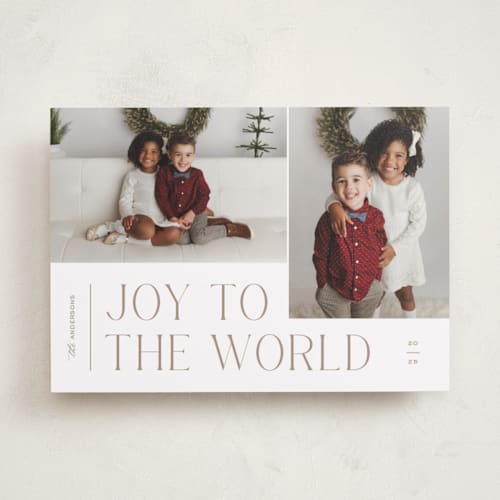 This is a cocoa photo christmas cards with standard by Pixel and Hank called pair printing on recycled smooth signature in standard