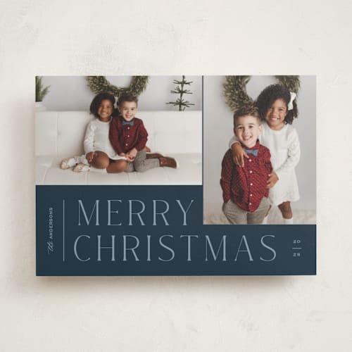 This is a blueberry photo christmas cards with standard by Pixel and Hank called pair printing on recycled smooth signature in standard