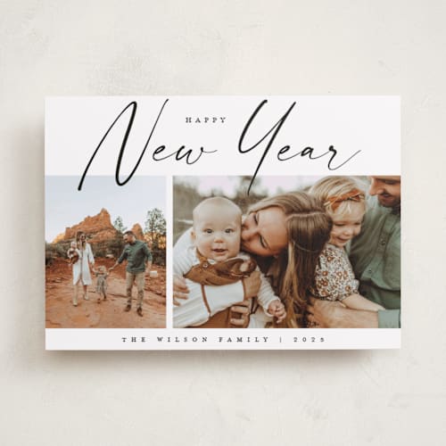This is a coal photo christmas cards with standard by Kasia Labocki called holiday duo printing on recycled smooth signature in standard