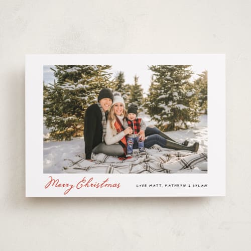 This is a candy cane photo christmas cards with standard by Benita Crandall called retro joy printing on recycled smooth signature in standard