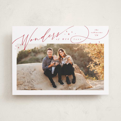 This is a candy cane photo christmas cards with standard by Hannah Williams called wonders flourish printing on recycled smooth signature in standard