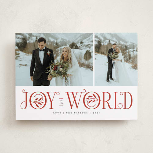 This is a cherry photo christmas cards with standard by Michelle Taylor called foliage details printing on recycled smooth signature in standard