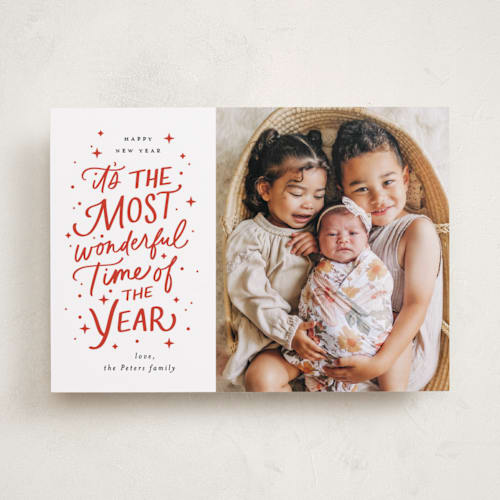 This is a candy cane photo christmas cards with standard by Everett Paper Goods called starshine printing on recycled smooth signature in standard