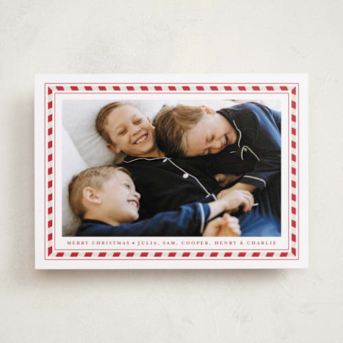 This is a candy cane photo christmas cards with standard by Alston Foster called sweet peppermint frame printing on recycled smooth signature in standard