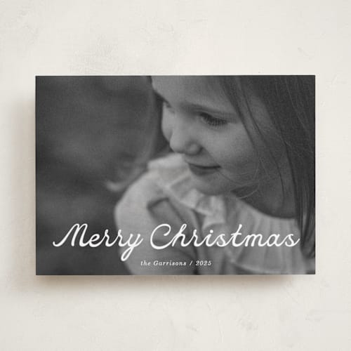 This is a cotton photo christmas cards with standard by Baumbirdy called script note printing on recycled smooth signature in standard
