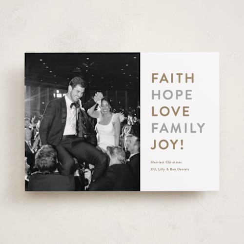 This is a mixed metal photo christmas cards with standard by Carolyn MacLaren called classic fun printing on recycled smooth signature in standard