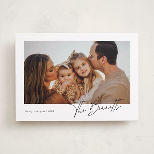 This is a coal photo christmas cards with standard by That Girl Press called moment in time printing on recycled smooth signature in standard