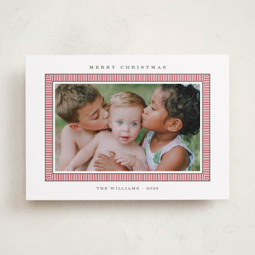 This is a boughs of holly photo christmas cards with standard by Alston Foster called favorite frame printing on recycled smooth signature in standard