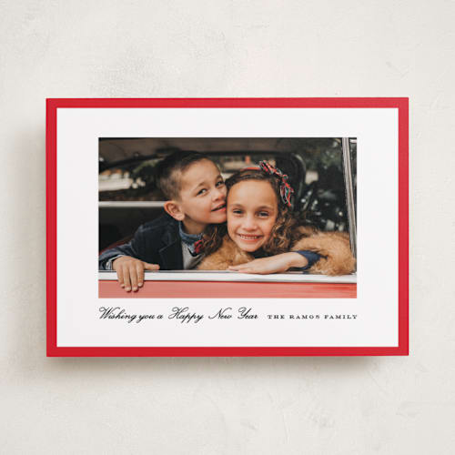 This is a poinsettia photo christmas cards with standard by Amy Kross called kennedy printing on recycled smooth signature in standard