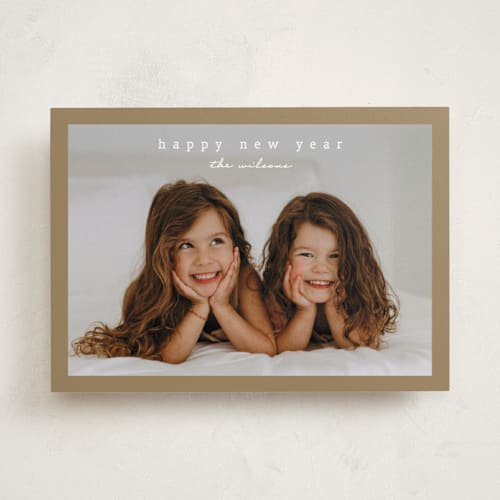 This is a caramel photo christmas cards with standard by Stacey Meacham called simplest border printing on recycled smooth signature in standard